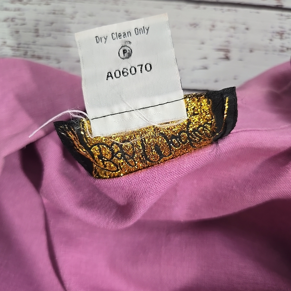 Vintage Bob Mackie Wearable Art Mauve Linen Blend Jacket Blazer 2X Embroidered - Picture 9 of 10